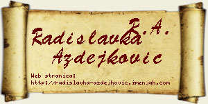 Radislavka Azdejković vizit kartica